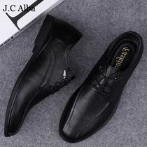 JC Alba Artisanal Hand ~ Genuine Leather Square Head Leather Shoes 2022 Summer New Business Positive Dress Casual Leather Shoes Man