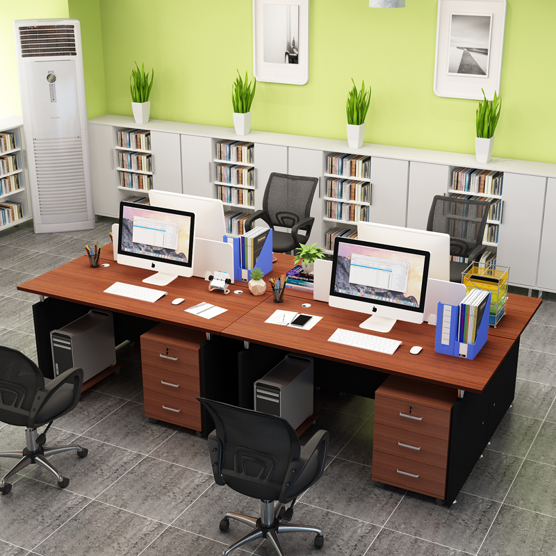 Simple modern desk staff economical computer desk single desktop boss desk staff four-person desk