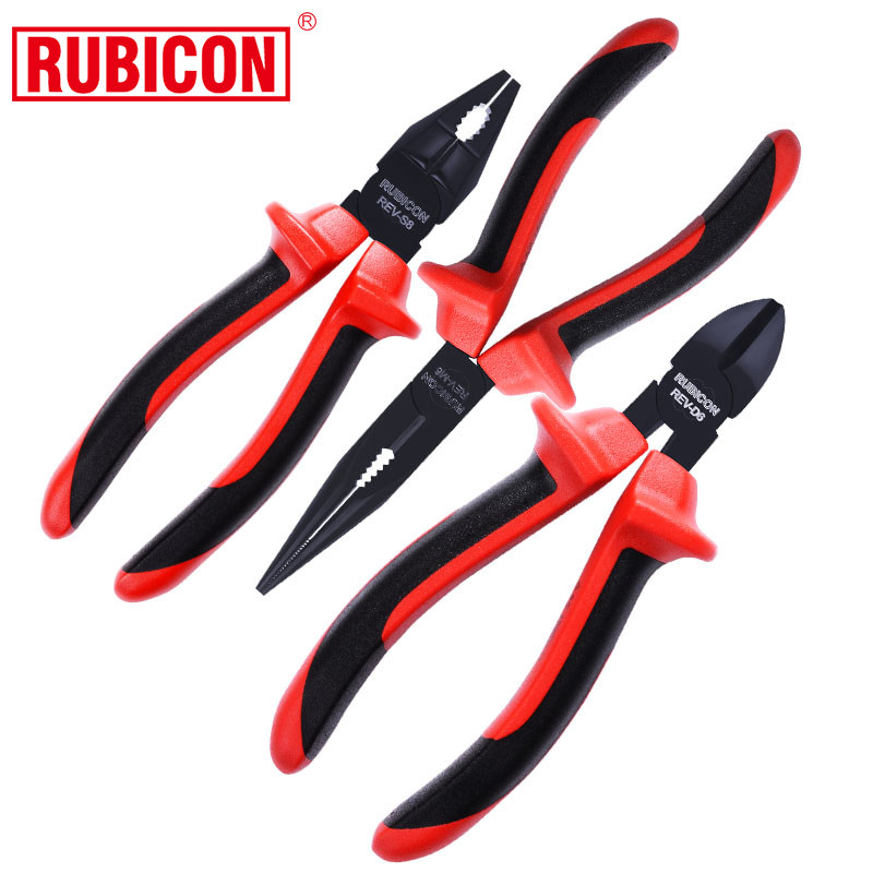 Robin Hood RUBICON Electrician Special Flat Mouth Resistant high pressure tip Pliers Insulation Pitched Pliers Cable Exfoliating REV