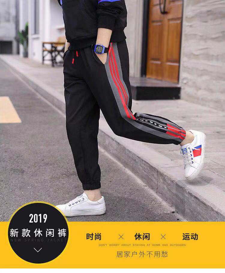 7 Boys and big boys sports casual long pants 10 autumn clothes 13 little boys Korean version of cotton knitted pants tide 12-15 years old