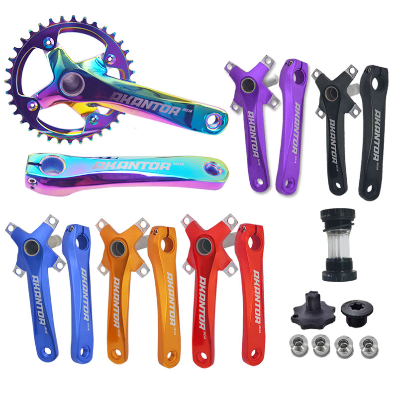 Climbing Car Crank Hollow Integrated Crank Bike Retrofit Single Disc Left Right Crank Large Fluted Disc BB Middle Shaft Kit