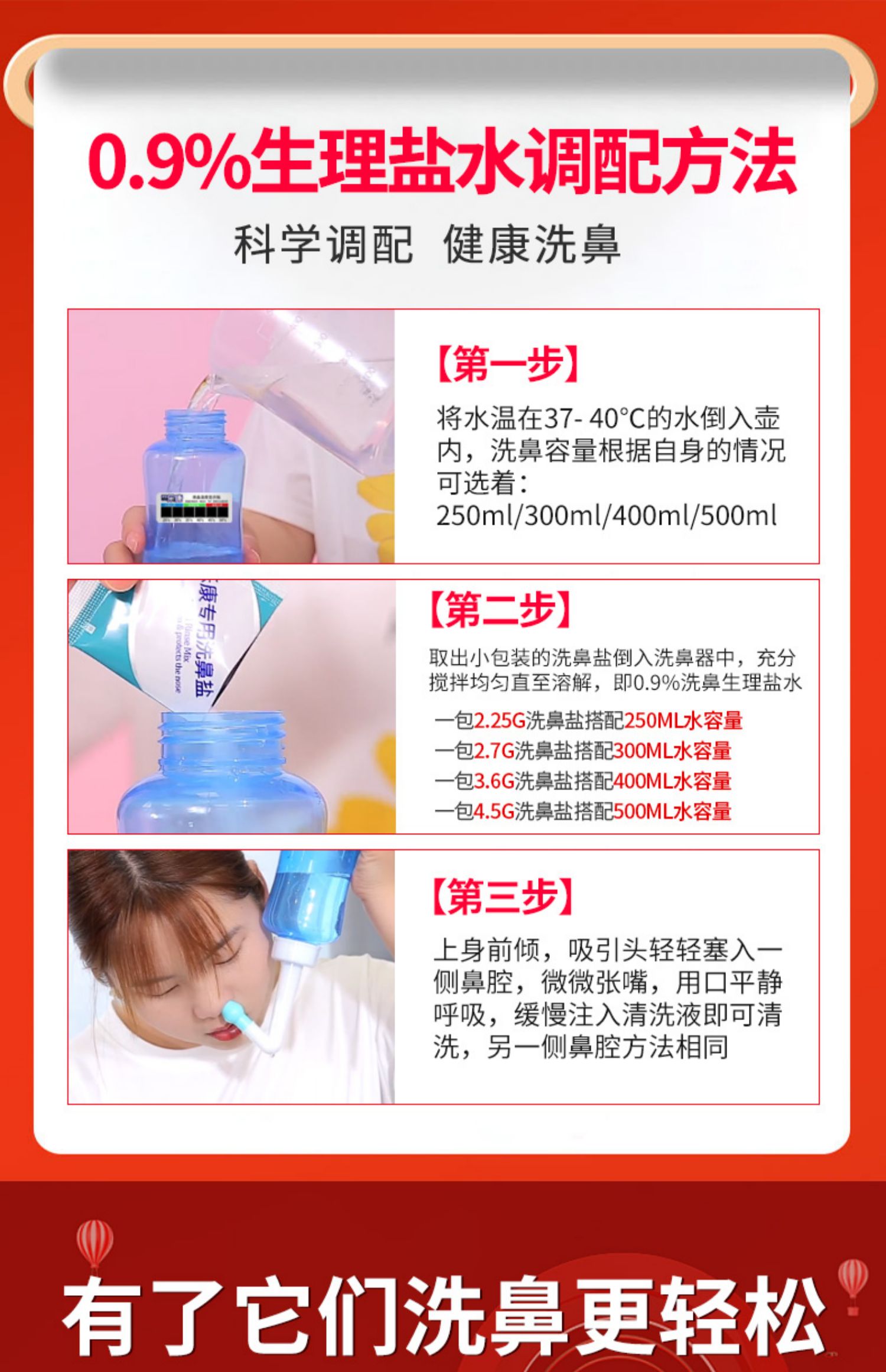 成人儿童洗鼻器鼻腔冲洗器+赠品