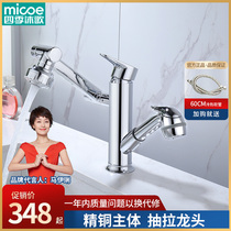 Four Seasons Body Wash Basin Pull-out Tap Washbasin Toilet Terrace Basin Hot And Cold Home Flex Tap