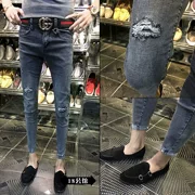 男 快手 版 Chân thon, quần jean skinny, quần lọt khe, bút chì, quần dài, nam