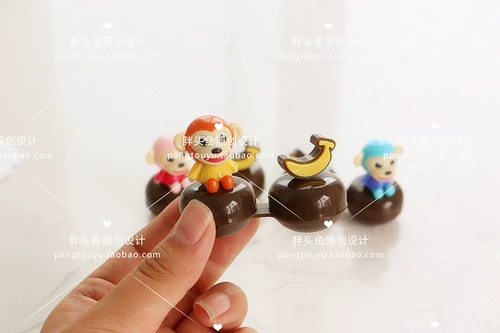 2020 Новая кайда контактная линза коробка красивая зрачка, маленькая обезьяна нано -нано антибактериальная двойная коробка с двойной коробкой, обезьяна, обезьяна