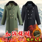 Военный хлопковый пальто на северо -восток Большое хлопковое пальто над коленом сгущенным и удлиненным водонепроницаемым и теплым дверным охраной безопасности.