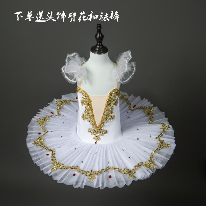 2021 2021 61 new children Little swan ballet Dance Out of suit Swan Lake Pompongskirt TUTU Hard yarn dress