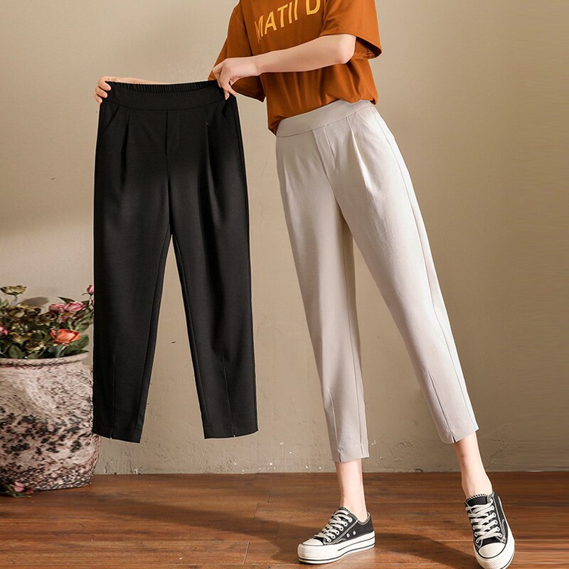 Petite Women's Harem Pants Summer 2026 New Style Cropped Trousers High-Waisted Carrot Pants Loose Nine-Point Casual Pants
