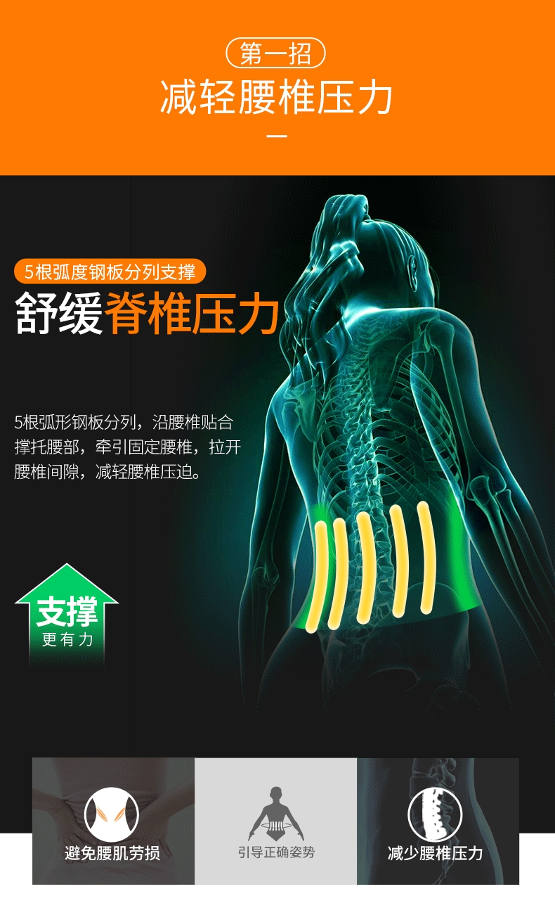 优合康 腰椎牵引器 磁石自发热护腰带 图4