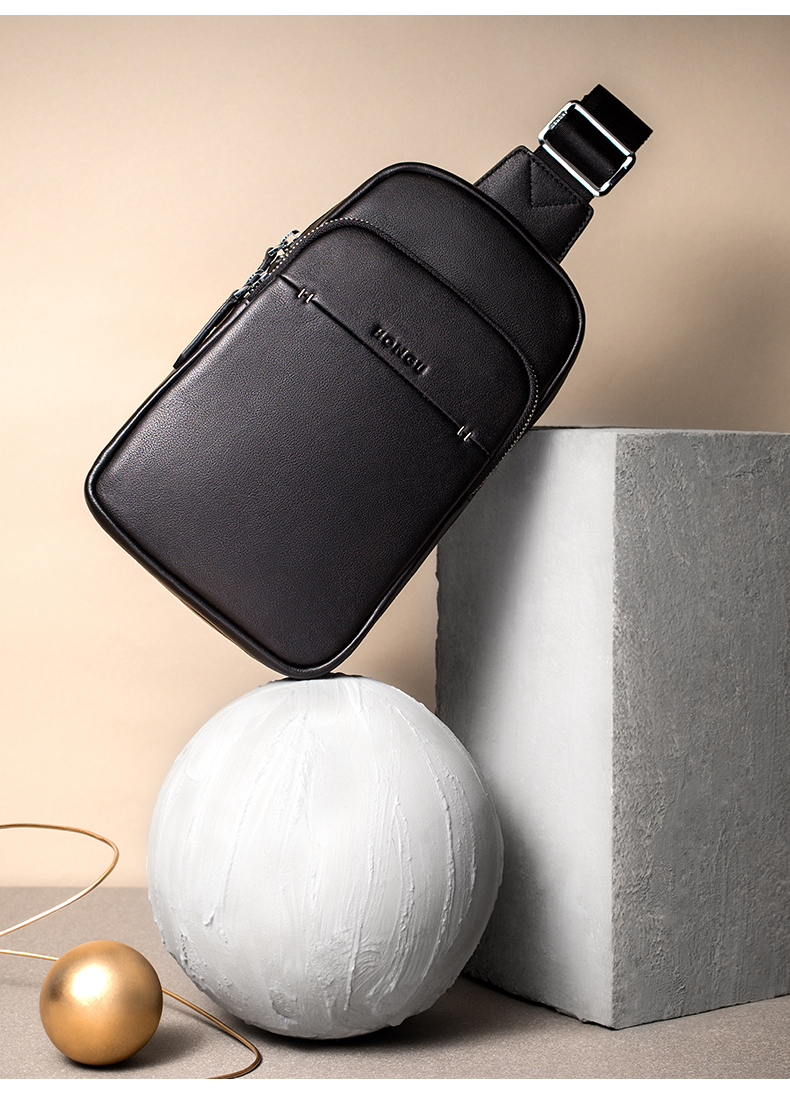 Red Valley leather nam túi ngực kinh doanh ngoài trời dây kéo túi da vai nam phiên bản Hàn Quốc nhỏ của túi Messenger thủy triều - Túi của con người balo juno