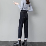 Темные штаны, весенние приталенные джинсы, 2021 года, высокая талия, оверсайз