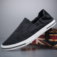 Baoda British Low-top Slip-On Canvas Shoes Men's Breathable Anti-odor Loaf Casual Shoes Soft Sole ເກີບປັກກິ່ງເກົ່າ