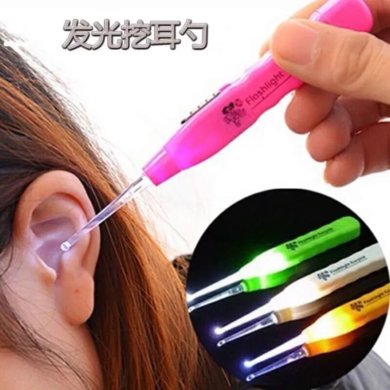 Glowing ear digging spoon children's ear digging artifact baby digging ear picking earwax tool set ear digging spoon with lamp adult