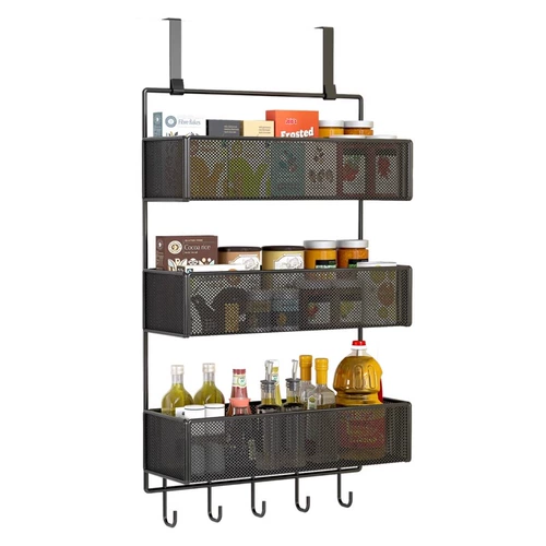 Боковая полка на холодильник, кухонные принадлежности, многослойная полка для хранения с крючками, пищевая пленка, бутылка для приправ, без места для перфорации, артефакт