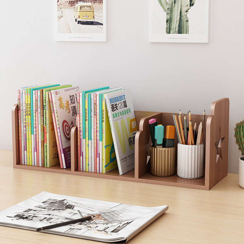 Solid wood desktop shelves household dorm desk small booklets separate simple bookcase students bookbook collection artifacts