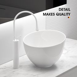 Ultra-Deep Ceramic Basin, Heightened and Deepened Countertop Basin, Splash-Proof Wash Basin, Balcony Countertop Basin, Washing Machine Cabinet, Laundry Basin
