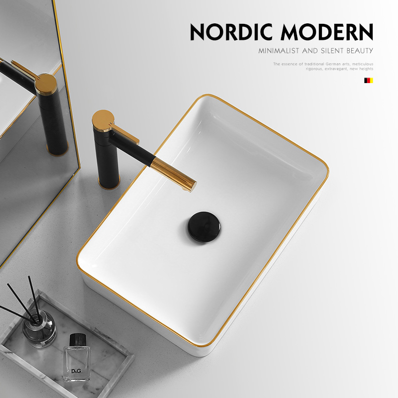 Nordic Light Luxury ceramic Stage Basin Balcony Toilet on a Basin Toilet