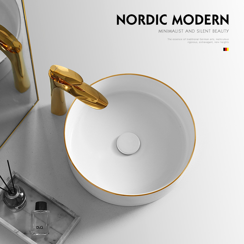 Upper Basin Nordic Wind Modern Light Lavish Phnom Penh Terrace Washbasin Home Small Face Basin Round Washbasin Creativity