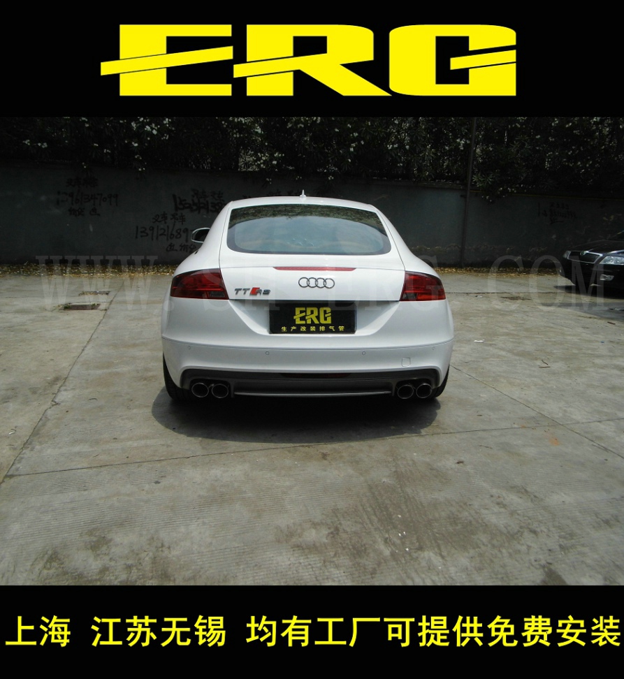 Audi TT TTS exhaust pipe retrofit mid-tail section original position bilateral four-out remote control valve mutable noise