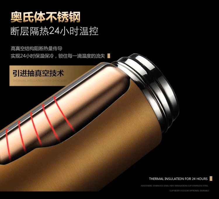 Bình chân không bằng thép không gỉ nam và nữ sinh viên cốc nước cầm tay dung tích lớn chữ doanh nghiệp lọc trà tách tùy chỉnh bình giữ nhiệt chính hãng