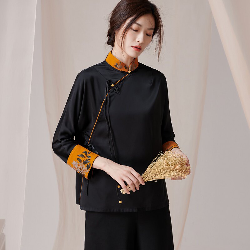 Chinese women's clothing 2022 new spring everyday Tang dress Han clothes Zen suit Tea Suit Women Suit Ancient Wind Qipao Style Blouse