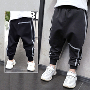 Chàng trai quần âu mùa xuân và mùa hè trẻ em triều sweatpants Yangqi Hàn Quốc phiên bản của trẻ em lớn siêu mỏng khô nhanh quần dài thở.