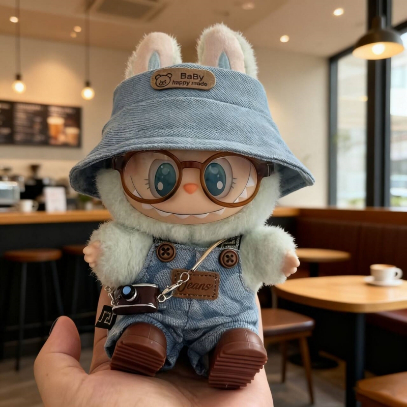 labubu "Weiququ" doll outfit for 1st/2nd/3rd generation — Sit-Sit Party — 17cm soft-vinyl compatible Labubu clothing set