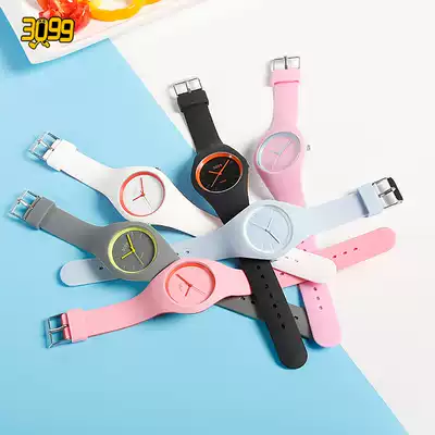 3099 simple creative personality European version of the fashion trend sports student waterproof silicon belt men and women quartz jelly watch