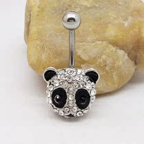 European and American puncture jewelry Umbilical nail Super cute Panda hypoallergenic navel buckle Umbilical ring Thick needle sexy navel ring