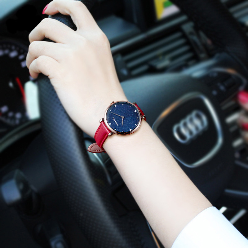 2020 new watch ladies simple temperament vibrato net red starry starry sky student ins wind