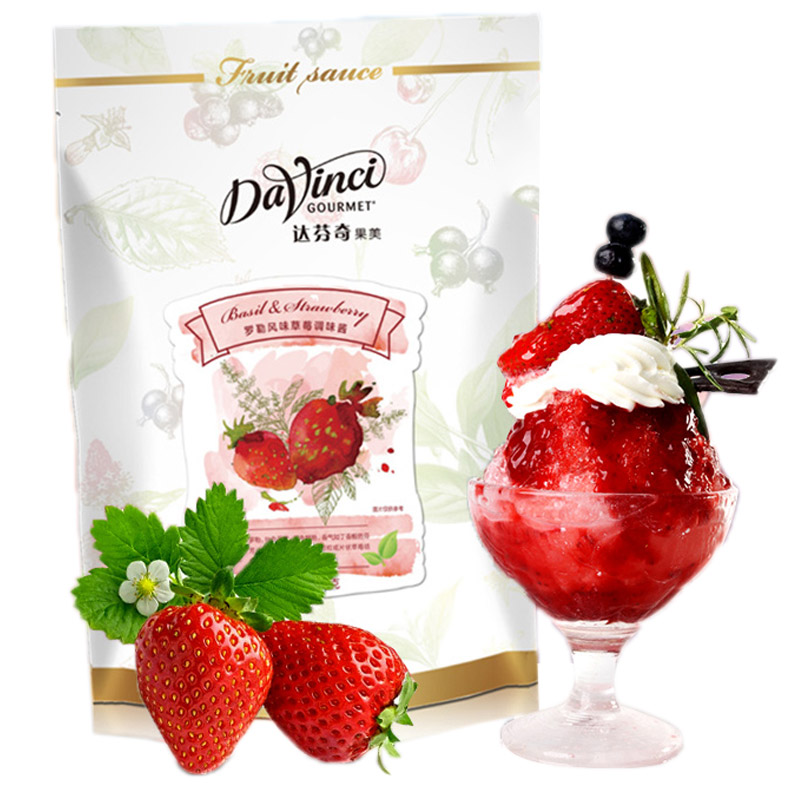 Davensi Strawberry Jam Seasoned Sauce Role Flavoured Beverage Shaved Ice Sand Special Large Grain Strawberry Fruit Clay 1kg
