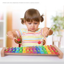 Wooden childrens early education educational animal beech wood fifteen-tone hand-knocking piano infant and toddler difficult girl baby musical instrument toy