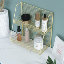 Nordic wrought iron rack ins desktop corner bathroom toilet wash table simple cosmetics trapezoidal storage