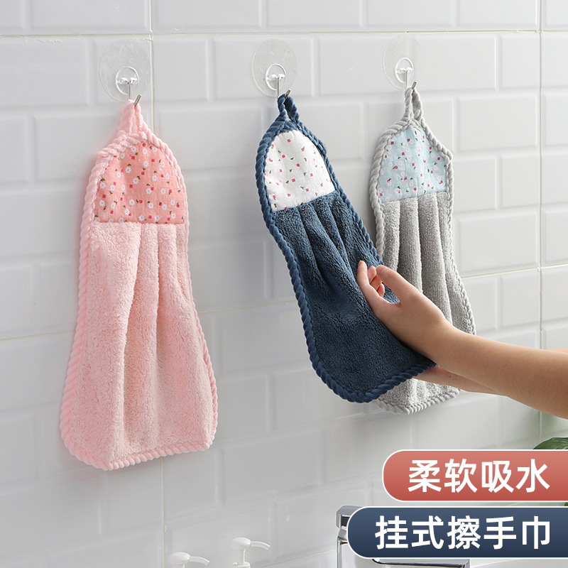 Kitchen rubbing hand towels with no water drop Mao hanging small towels cute children towel speed dry home handkerchief washcloth
