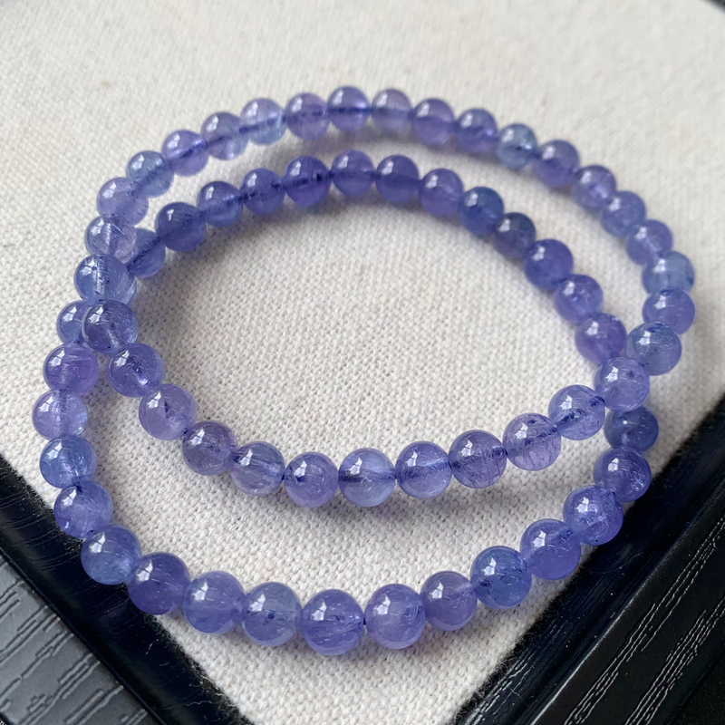 Natural Ice Tanzanite Bracelet, Heart of the Ocean, Tanzanian Purple Sapphire Bracelet, Crystal Jewelry Gift for Women