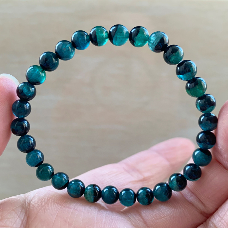 Natural Brazilian Blue Tourmaline Bracelet Watermelon Tourmaline Emerald Old Mine Buddha Beads Fashion Jewelry Gift for Men and Women Couples