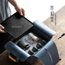 Yan Hutang car travel tea set set a pot of four cups fast guest Cup ceramic high-grade kung fu tea set portable outdoor