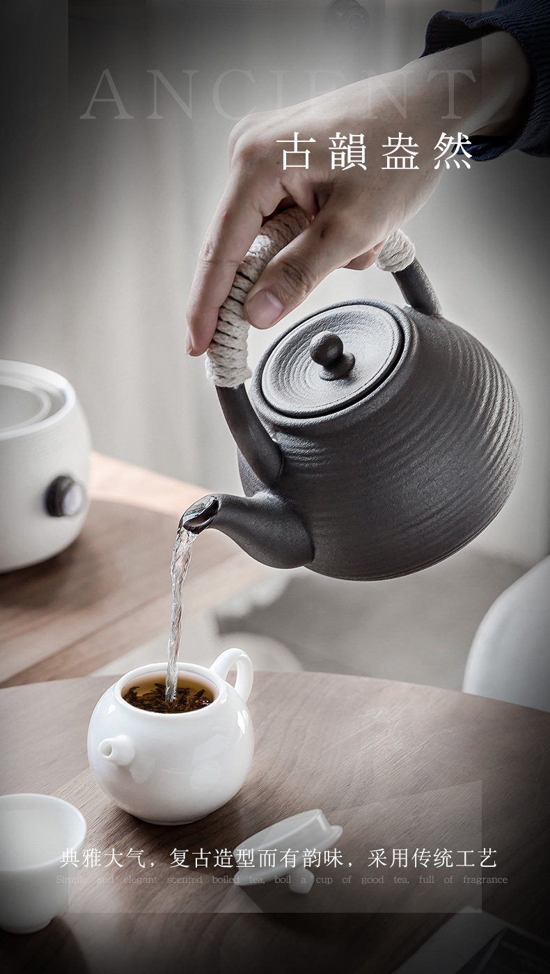 言和堂陶烧水壶家用电陶炉套装复古煮茶器茶道煮水壶泡茶煮茶炉 景德镇名瓷在线