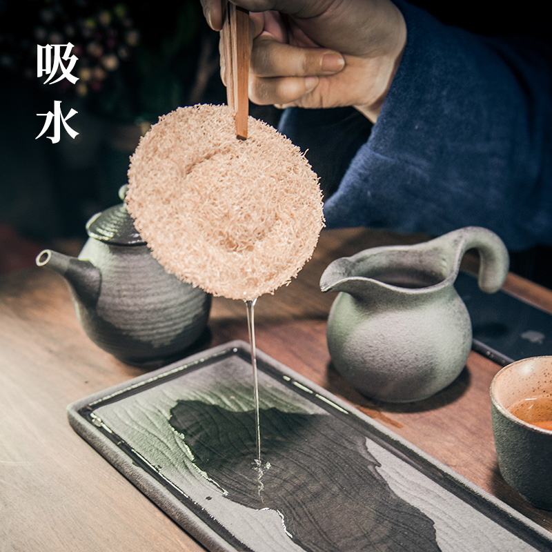 Loofah pet pot pad manual tea accessories thickening tea pot pot bearing water imbibition is strong thin violet arenaceous special as