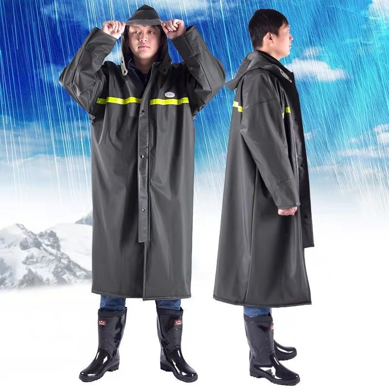One-Piece Raincoat Made of Knitted Fabric, Unisex, Fashionable for Cycling, Hiking, and Work, Breathable, Long Style, Suitable for Construction Sites and Heavy Rain
