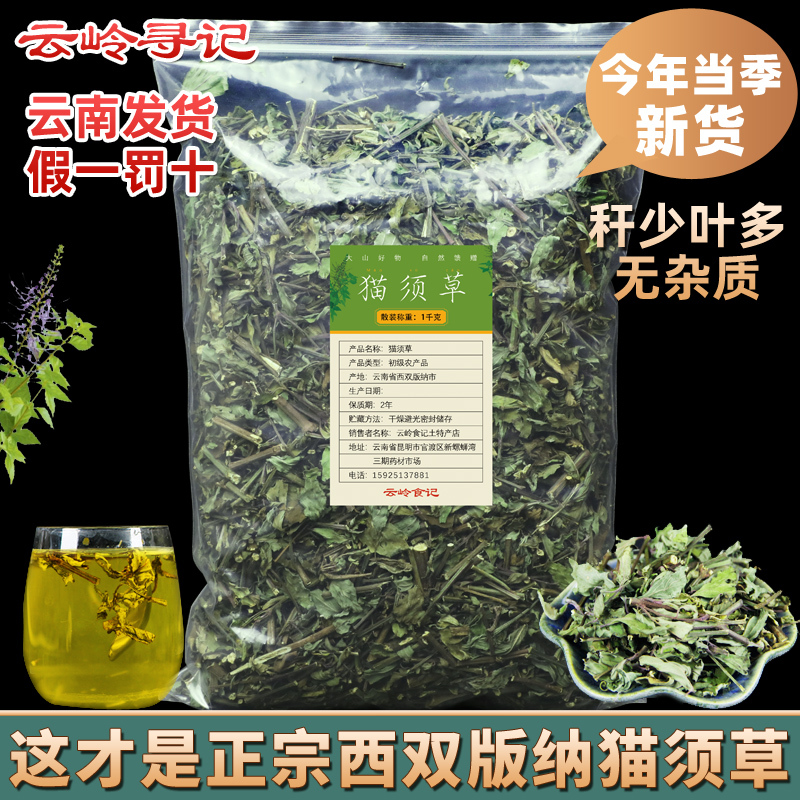 Yunnan Xishuangbanna Cat's Whisker Grass 500g, Also Known as Cat's Whisker Grass, Kidney Tea, Fossil Grass, Authentic Chinese Medicinal Herb