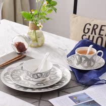 Nordic light luxury Western food tableware set fat reduction plate one person food household breakfast weight loss home couple tableware