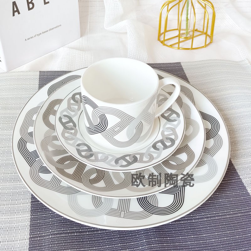 Nordic light luxury western food tableware set fat-reducing dinner plate one person eat home breakfast weight loss home couple tableware