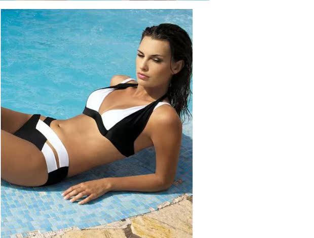 AliExpress Mới Tương phản Châu Âu và Mỹ Phụ nữ Bikini Tập hợp Chia áo tắm Sexy Bikini Bán buôn shop do boi