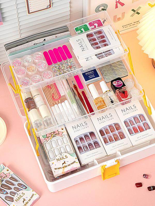 Cosmetics Storage Box, Beauty Tool Box, Skin Care Product Box, Dust-Proof Art Student Tool Box, Nail Art Storage Box, Jewelry Box