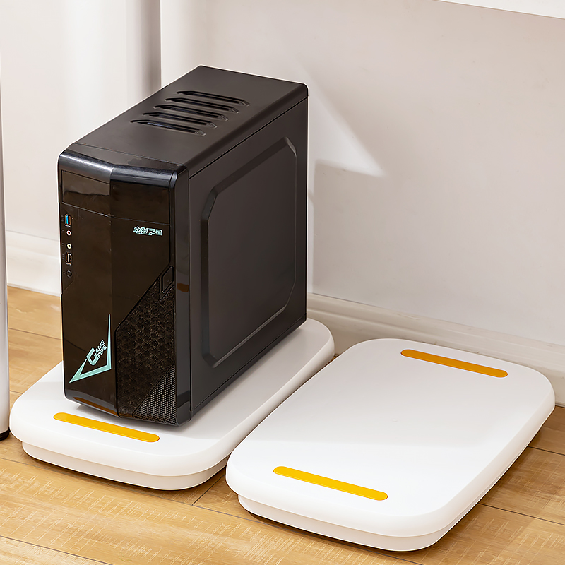 Host mobile bracket with wheels for home office under the table desktop computer case tray base increased placement rack