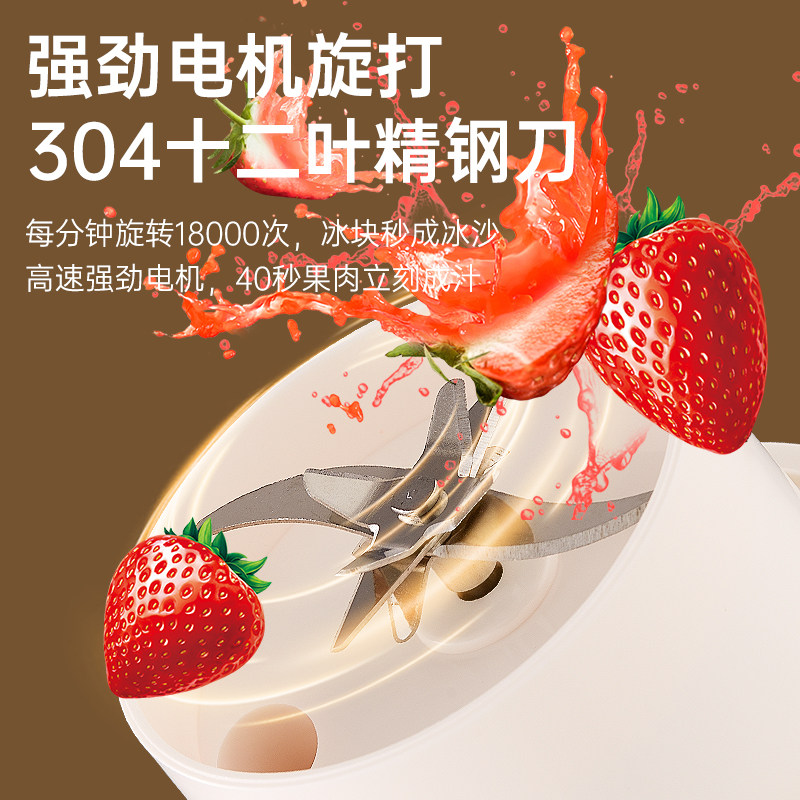 Wireless Juicer Can Crush Ice, Small Portable Juicer Cup, Travel Outdoor Blender, Direct Drinking Fruit Juice Milkshake Machine