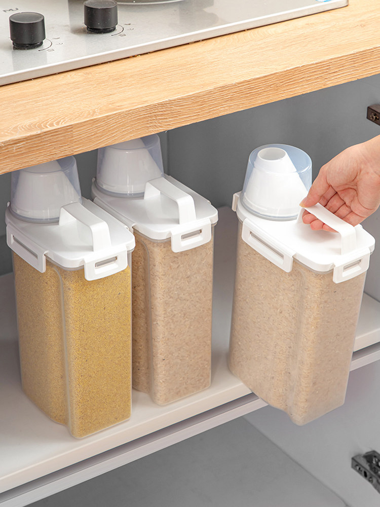 Rice Bucket for Home Use, Rice Container, Rice Box, Insect-Proof, Moisture-Proof, Sealed, Flour, Cat Food, Grain Storage Box, Storage Bucket