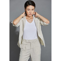  As soon as possible SHAPE Wang Xiao private clothes three-point sleeve linen suit spring and summer solid color fashion slim casual blazer