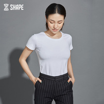  shape as soon as possible Wang Xiao dashing sister private clothes solid color all-match short-sleeved t-shirt womens professional clothes bottoming shirt top